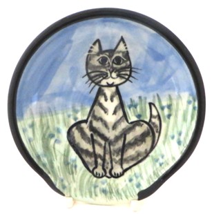 Cat Sitting Grey Tabby -Deluxe Spoon Rest